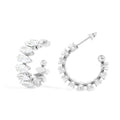 18K Gold Pvd Stainless Steel Marquis Cz Stone Hoop Earrings