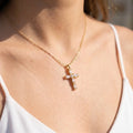 Cz Cross Pendant Dainty Necklace