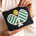 Pickle Ball Seed Beaded Coin Purse